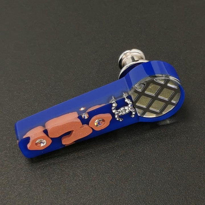 Chanel Microphone Blue Pin Brooch