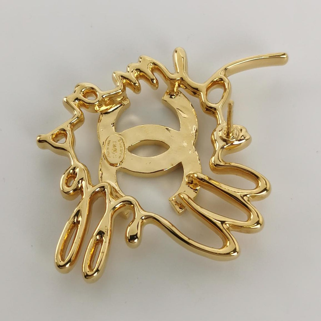 Chanel CC Logo Gold Statement Earrings