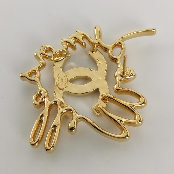 Chanel CC Logo Gold Statement Earrings