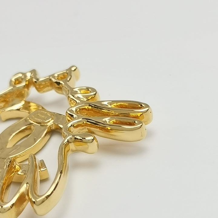 Chanel CC Logo Gold Statement Earrings