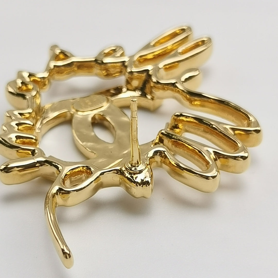 Chanel CC Logo Gold Statement Earrings