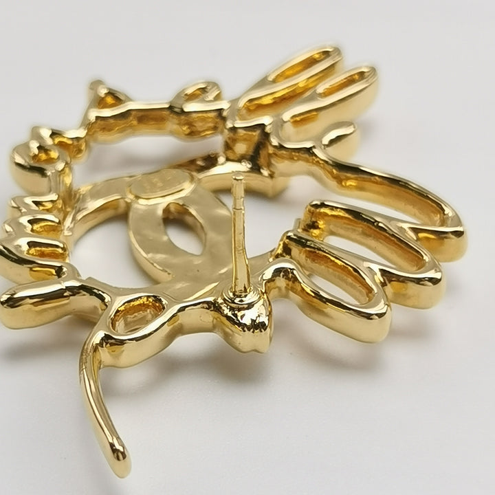 Chanel CC Logo Gold Statement Earrings