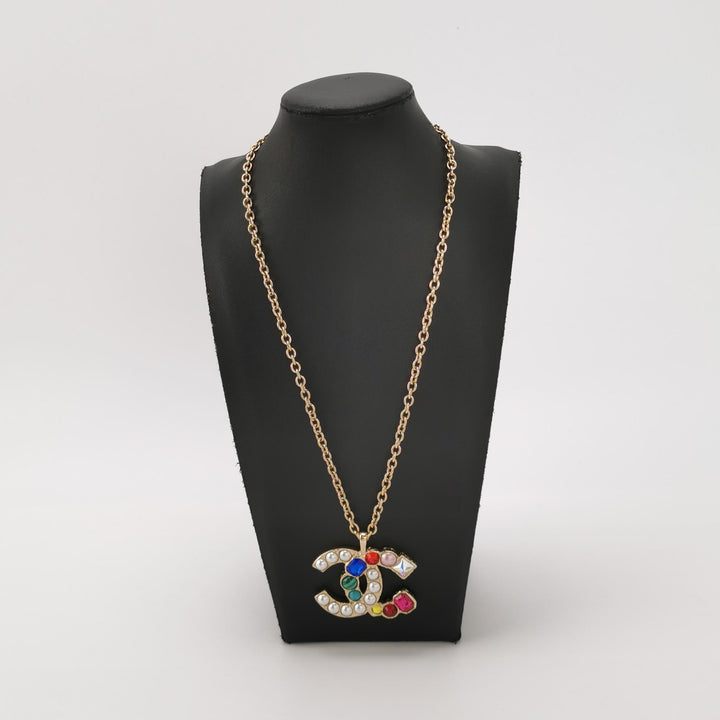 Chanel CC Logo Faux Pearl Multi Colours Necklace
