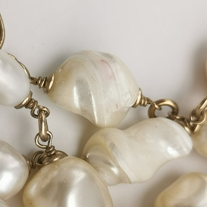 Chanel Faux Pearl Multi Layers Necklaces CC Logo