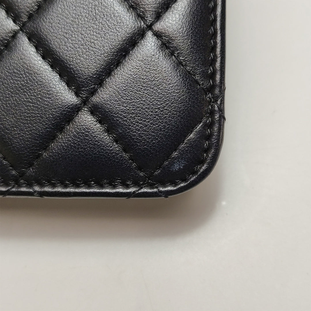 Chanel 2020 Small Black Lambskin Crossbody Bag with Chain Quilted with Zirconium CC Logo