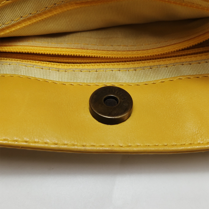 Chanel 1997 Yellow Lambskin Bekko Chain CC Shopping Tote