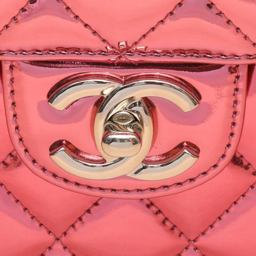 Chanel 24C Metallic Pink Leather Matelasse Backpack and Star Coin Purse