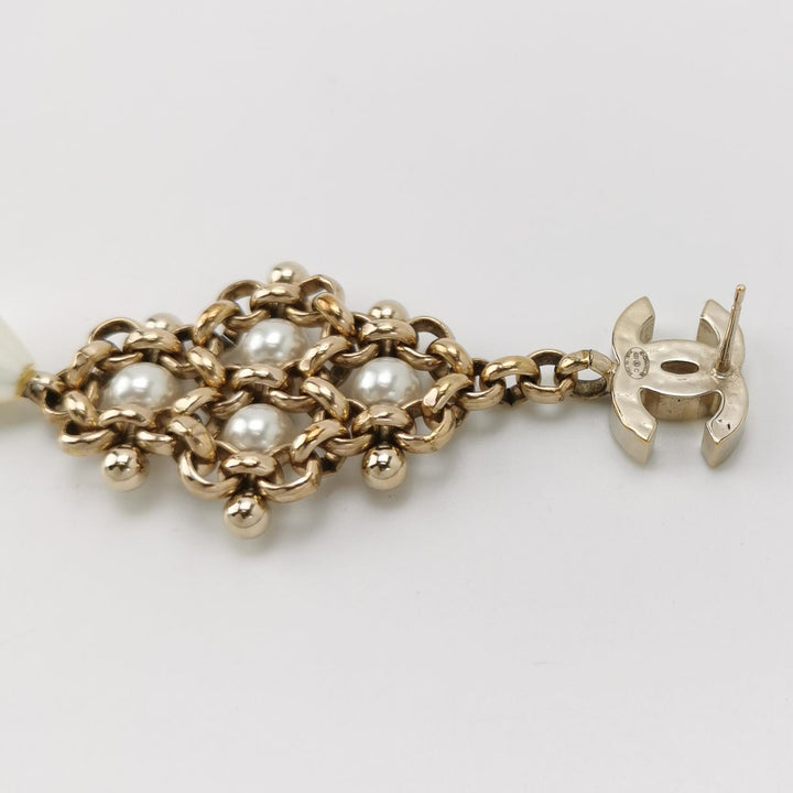 Chanel 2020 Faux Pearl CC Chandelier Earrings