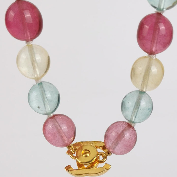 Chanel Rare Pastel Gripoix Cross Necklace