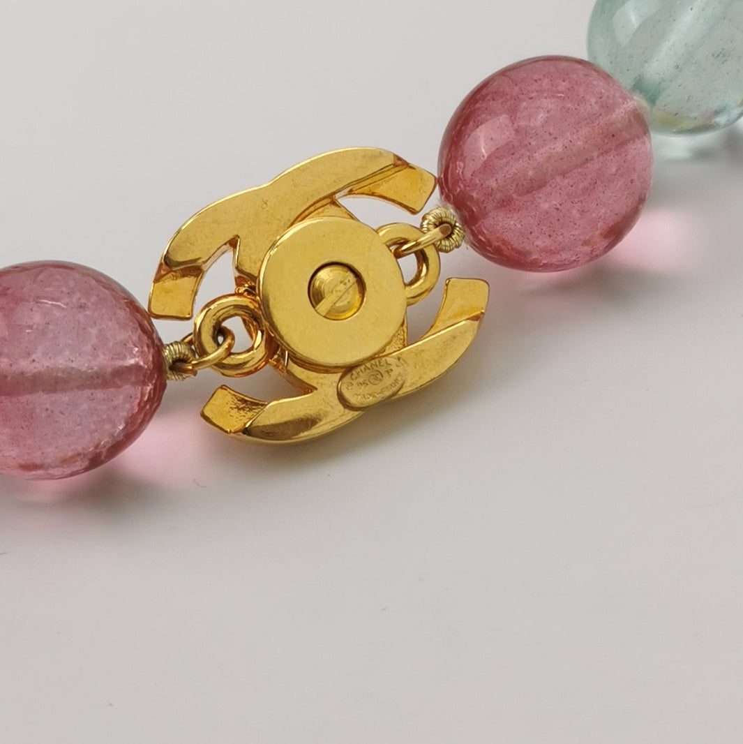 Chanel Rare Pastel Gripoix Cross Necklace