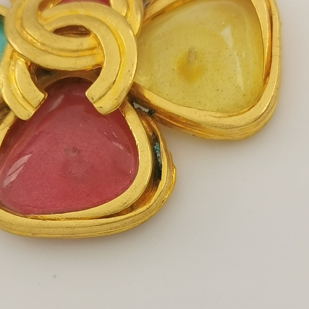 Chanel Rare Pastel Gripoix Cross Necklace