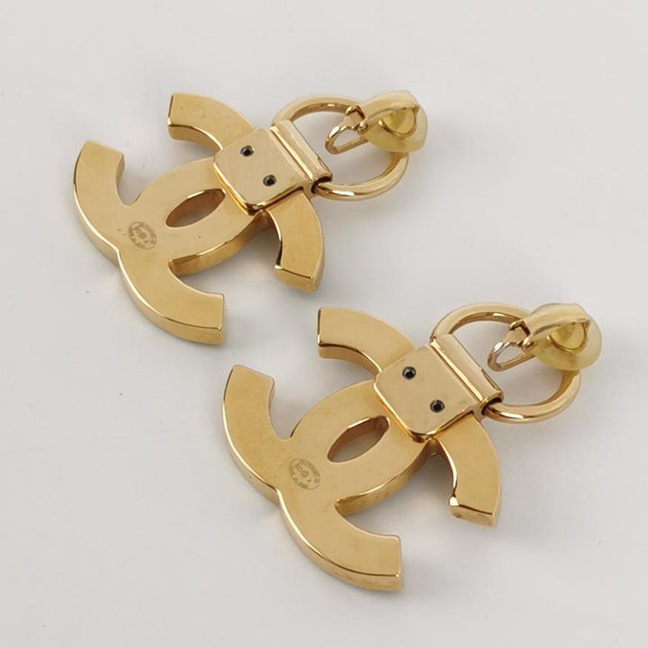 Chanel CC Logo Dangle Statement Earrings