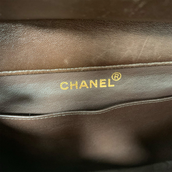 Chanel *Rare* Vintage Two-Face Double Sided Classic Flap Bag in Brown with Gold Hardware