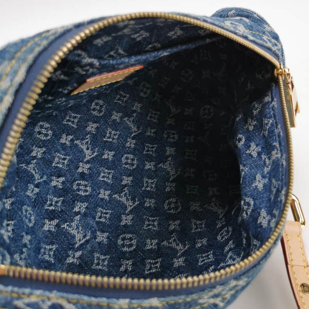 Louis Vuitton Papillon Monogram Blue Denim Bag with Gold Hardware