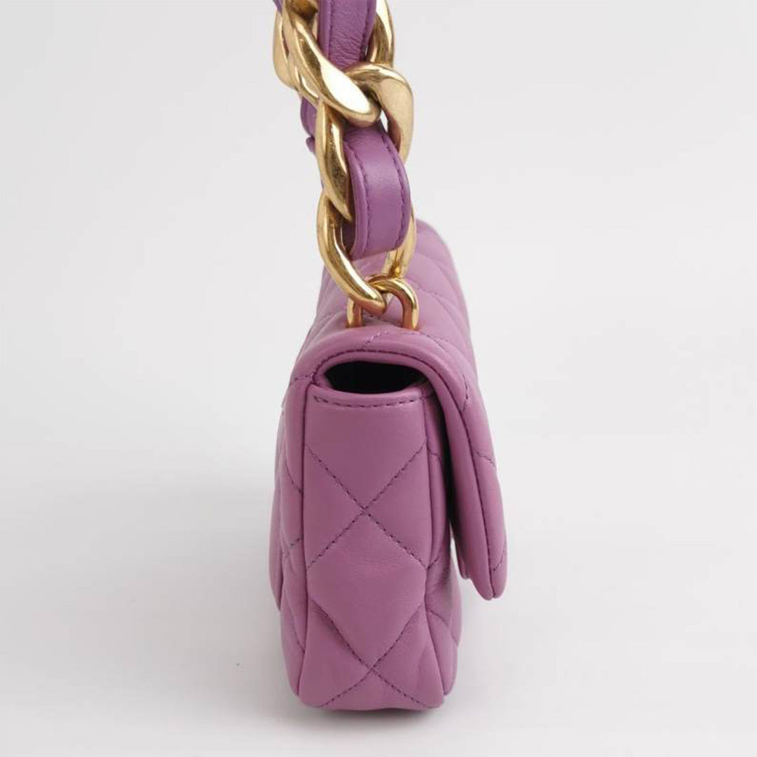 Chanel Lambskin Purple Funky Town Shoulder Bag with Gold Hardware