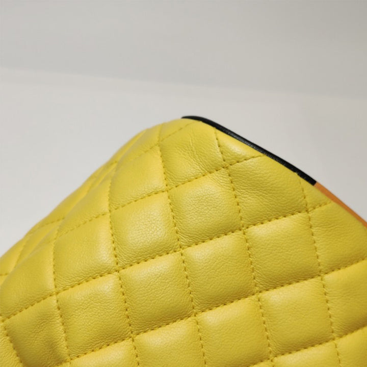 Chanel Paris-Cuba Yellow Drawstring Bucket Bag Quilted Lambskin