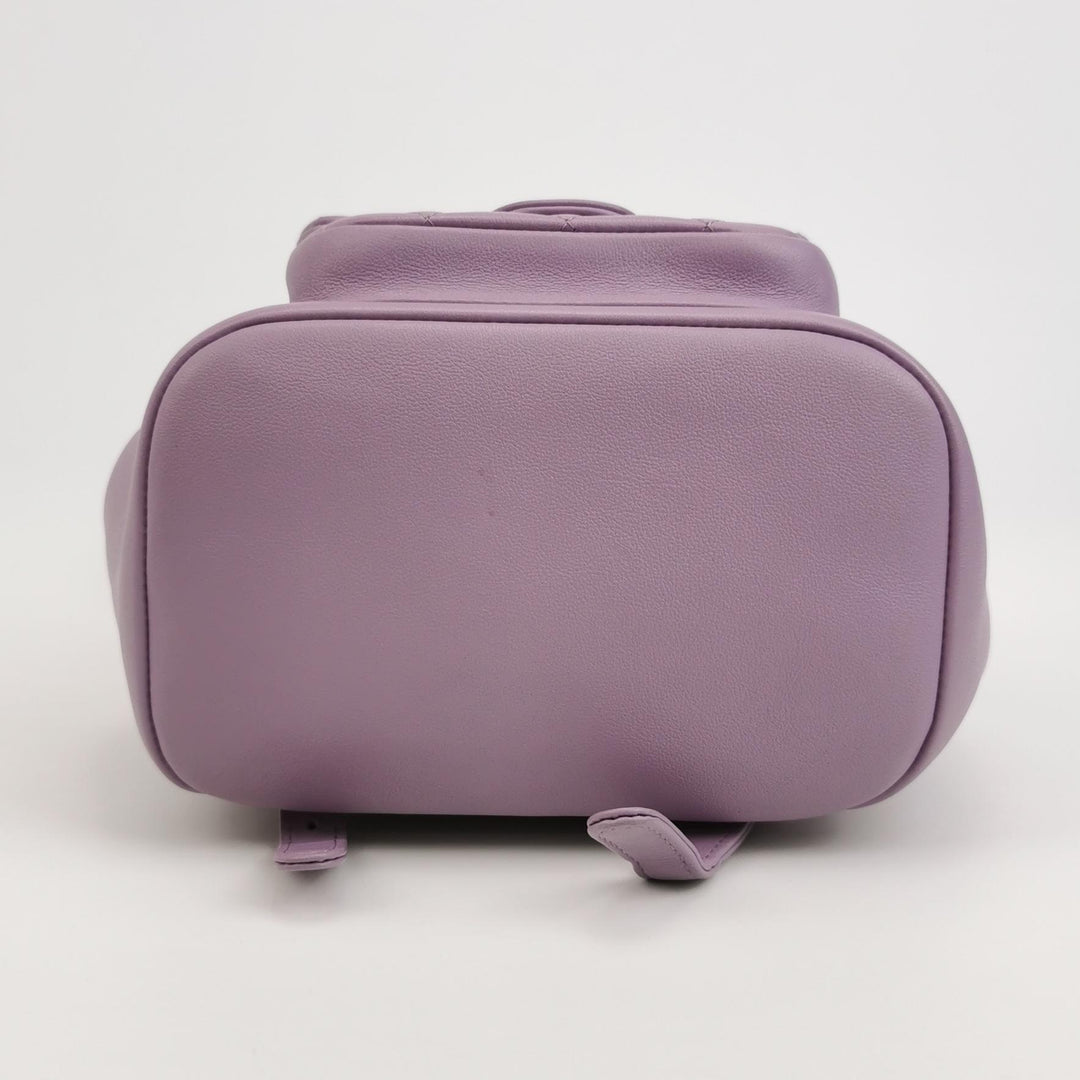Chanel Duma Pockets Drawstring Backpack Purple Quilted
