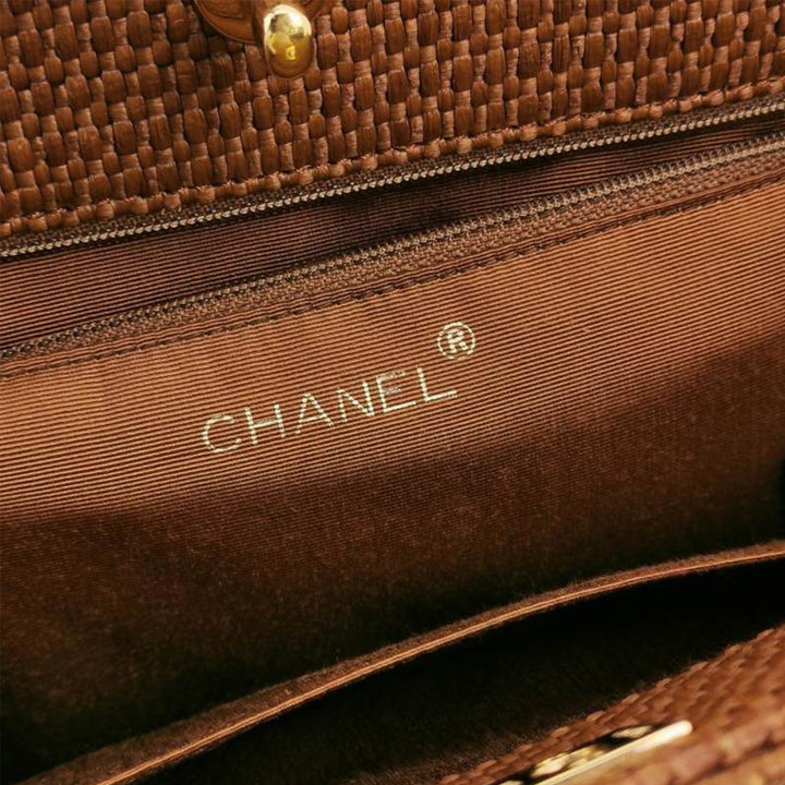 Chanel Extremely Rare Chanel Straw Raffia Turnlock Tote