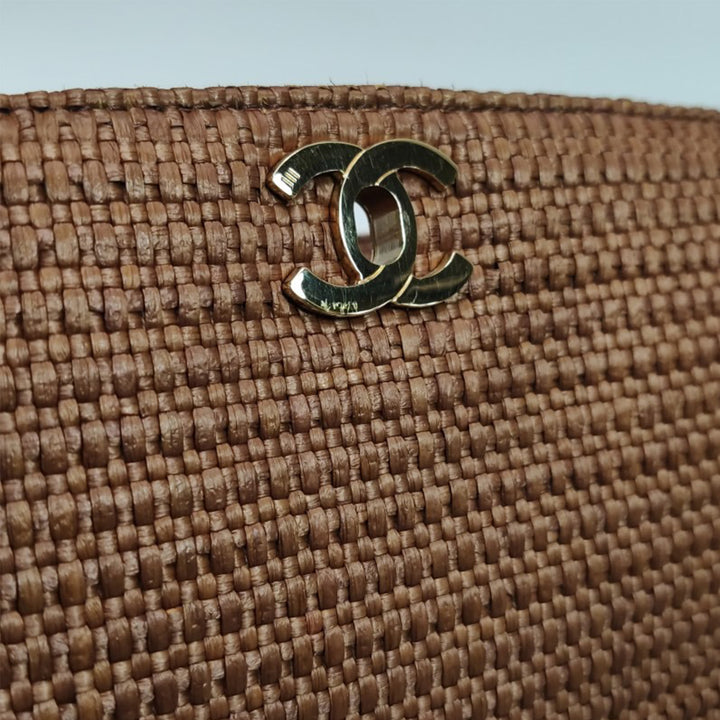 Chanel Extremely Rare Chanel Straw Raffia Turnlock Tote