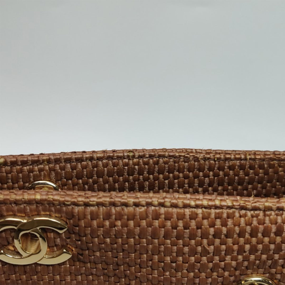 Chanel Extremely Rare Chanel Straw Raffia Turnlock Tote