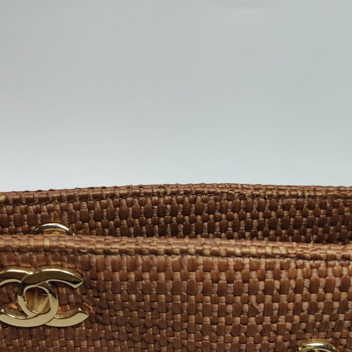 Chanel Extremely Rare Chanel Straw Raffia Turnlock Tote