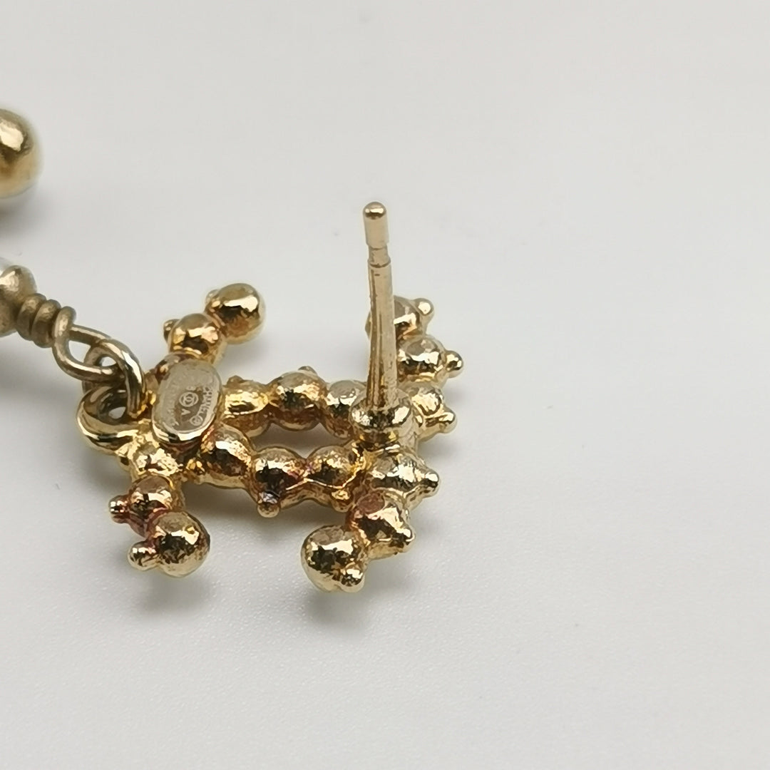 Chanel Gold-Plated 2018 Faux Pearl Anchor Earrings