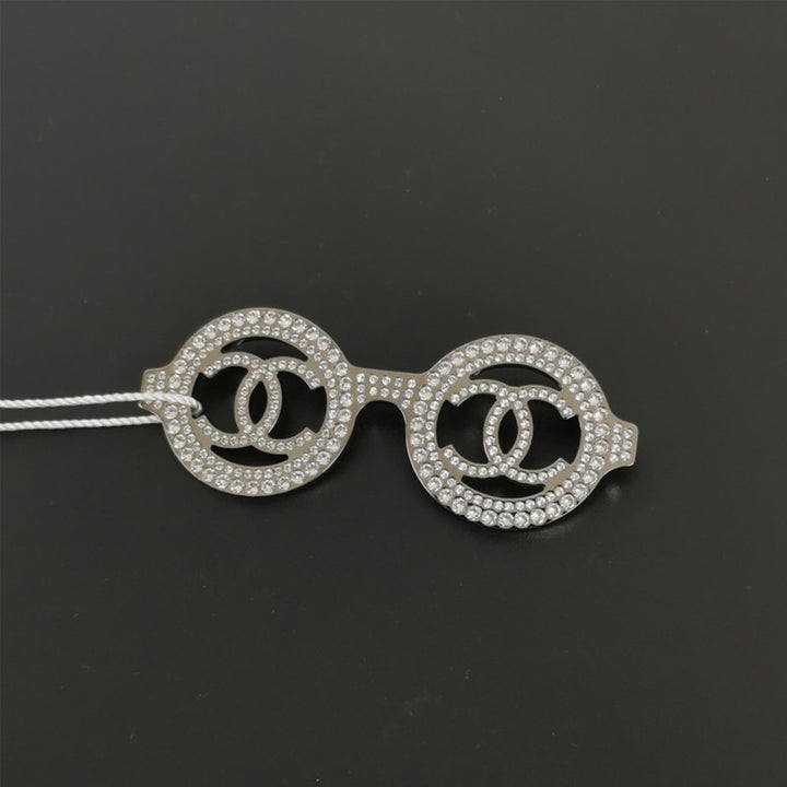 Chanel CC Sunglasses Brooch Metal and Crystals