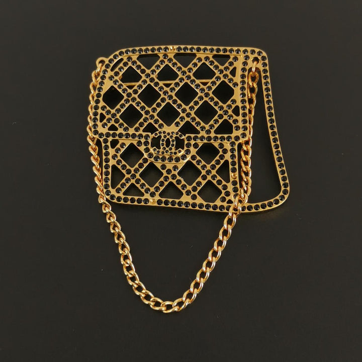 Chanel Métiers d'Art 'Paris-Cosmopolite' Crystal Handbag Brooch
