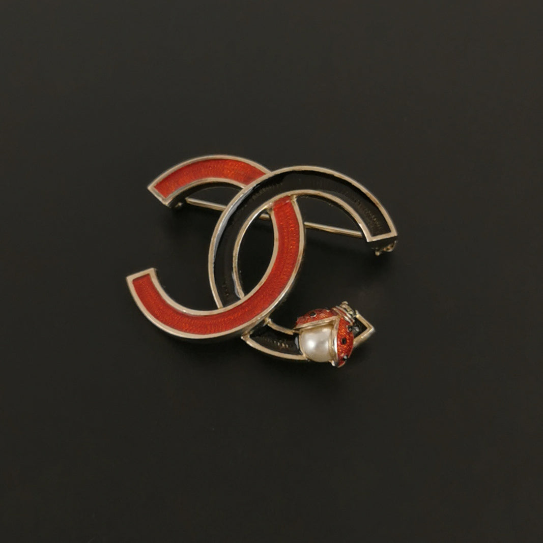 Chanel CC Logo Ladybug Brooch