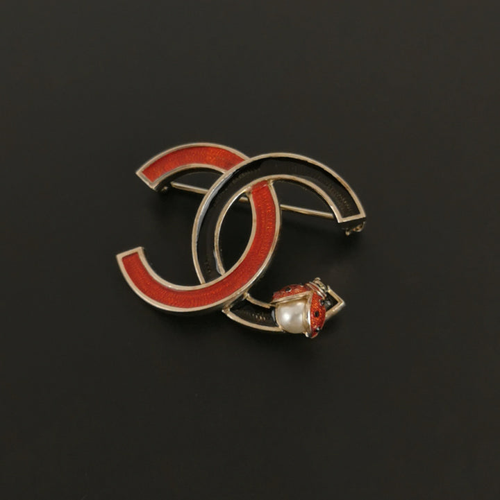 Chanel CC Logo Ladybug Brooch