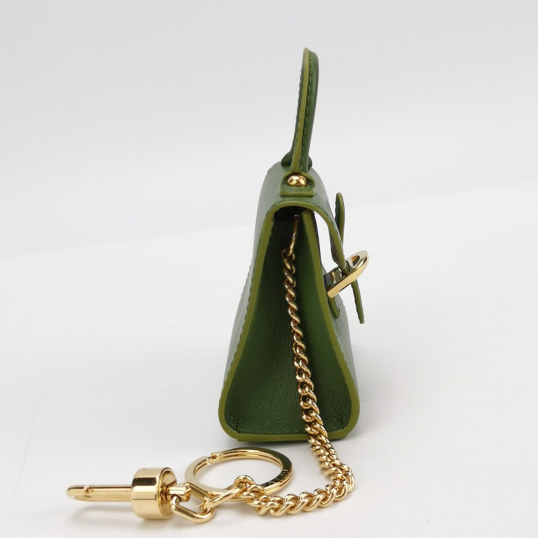 Delvaux Dark Khaki Green Brillant Leather Bag Charm