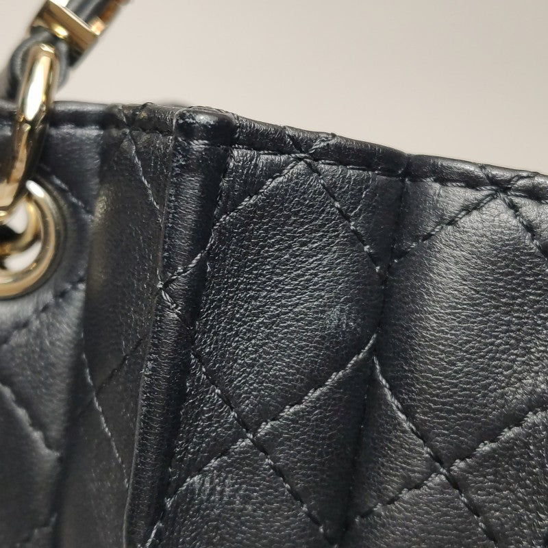 Chanel Pleated Mini Bucket Bag Black Smooth Leather Gold Hardware