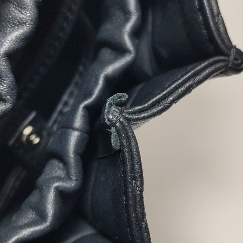Chanel Pleated Mini Bucket Bag Black Smooth Leather Gold Hardware