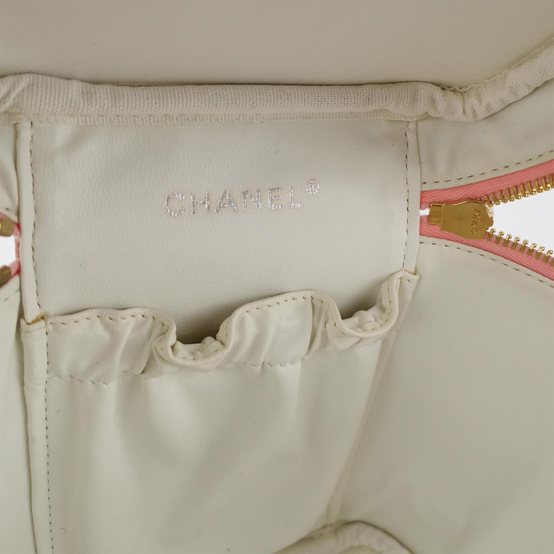 Chanel Vintage Pink Vanity Caviar Leather Gold Hardware