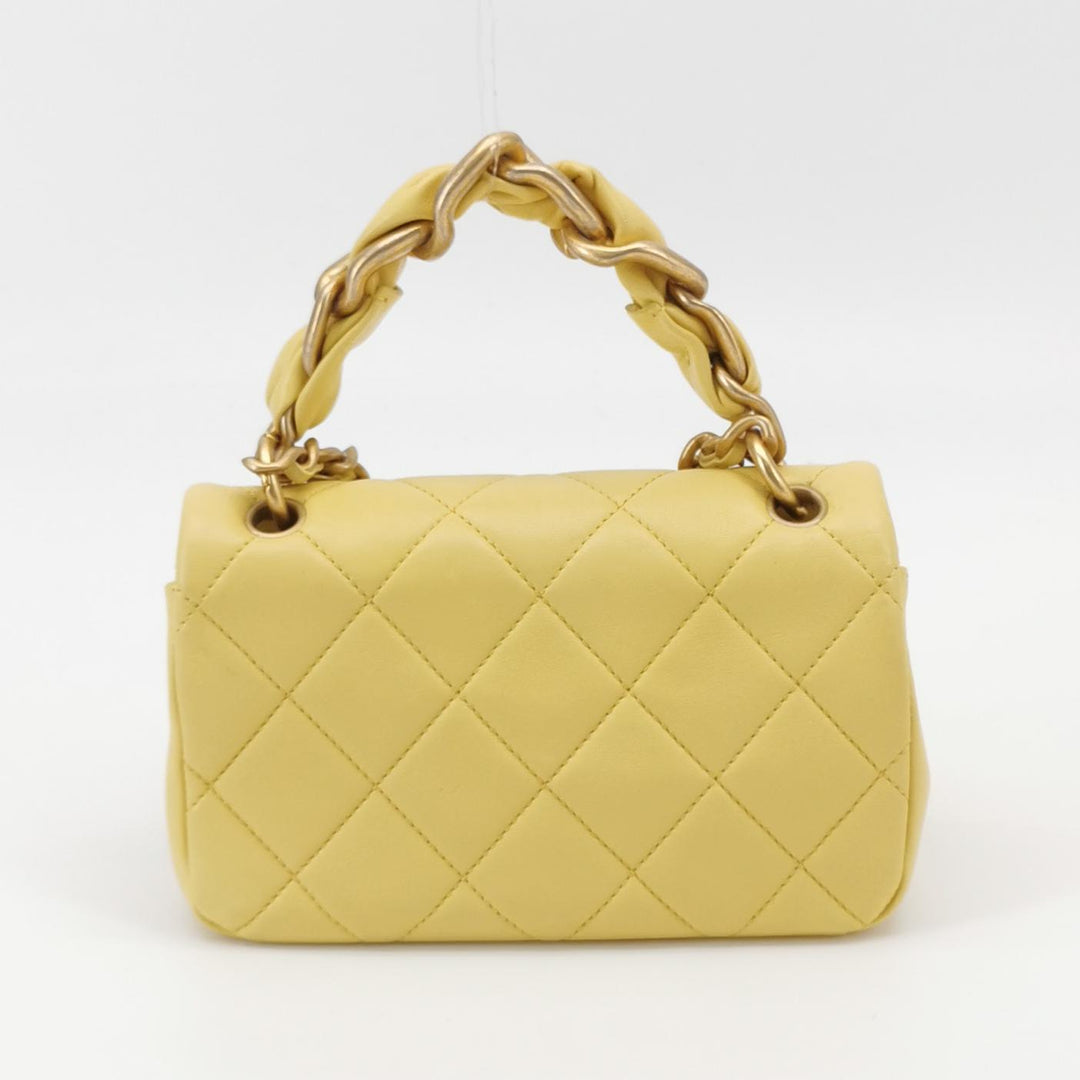 Chanel Chain Is More Flap Bag Yellow Quilted Lambskin Aged Gold Hardware