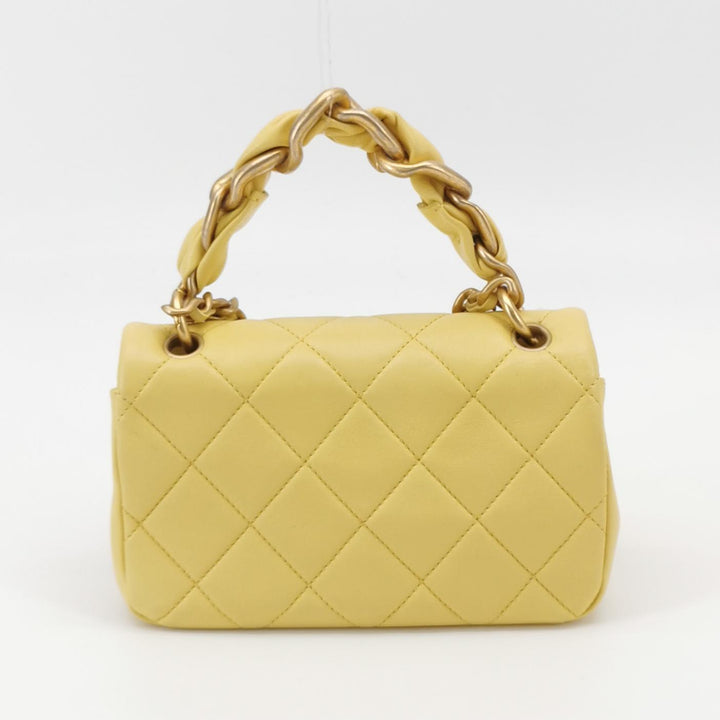 Chanel Chain Is More Flap Bag Yellow Quilted Lambskin Aged Gold Hardware