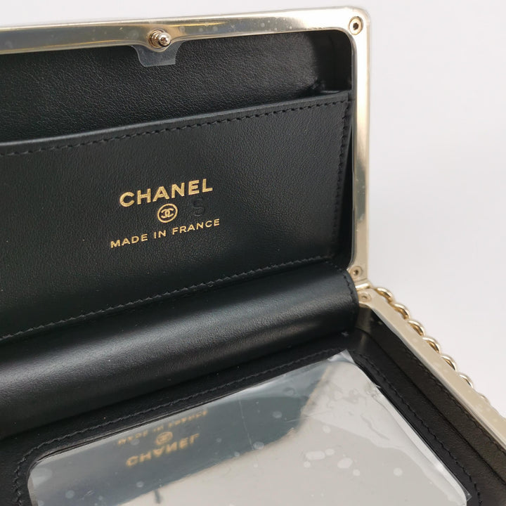 Chanel Boy Minaudiere Micro Box Clutch Black Patent Calfskin Gold Hardware