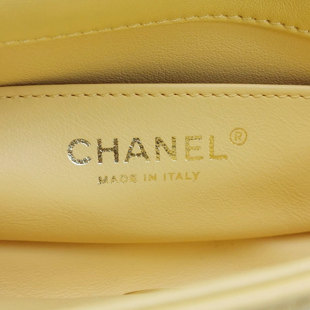 Chanel Chain Is More Flap Bag Yellow Quilted Lambskin Aged Gold Hardware