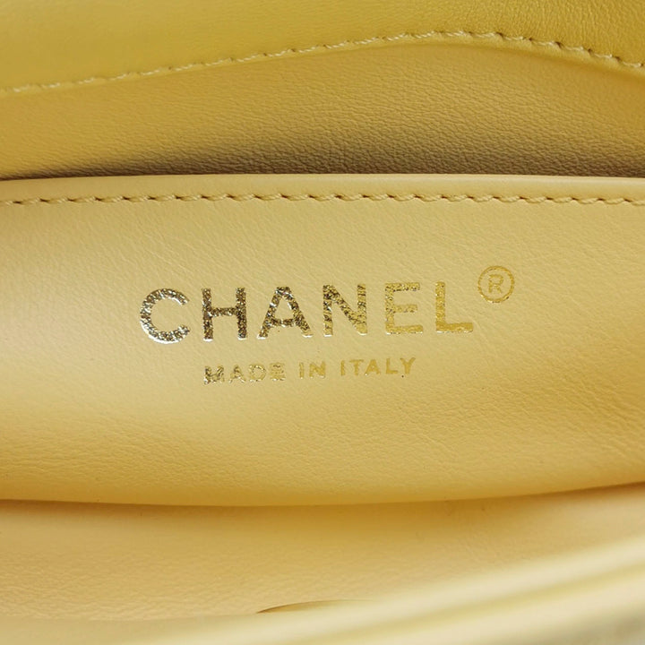 Chanel Chain Is More Flap Bag Yellow Quilted Lambskin Aged Gold Hardware
