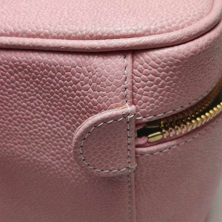 Chanel Vintage Pink Vanity Caviar Leather Gold Hardware