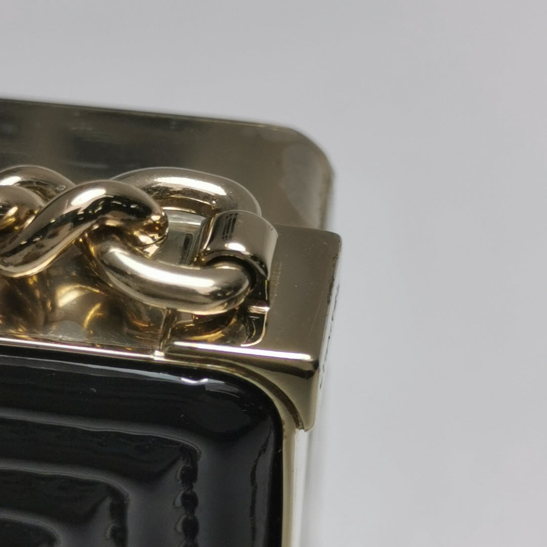 Chanel Boy Minaudiere Micro Box Clutch Black Patent Calfskin Gold Hardware