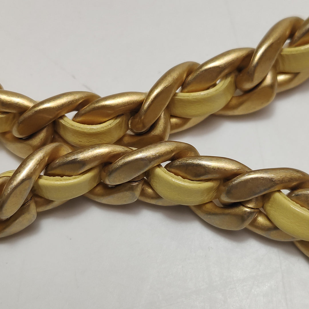 Chanel Chain Is More Flap Bag Yellow Quilted Lambskin Aged Gold Hardware