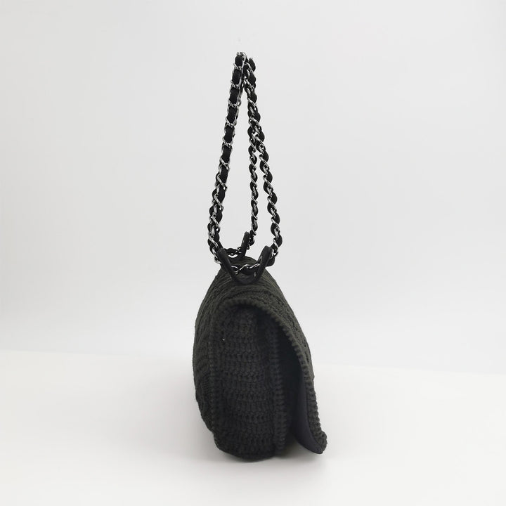 Chanel Crochet Medium Single Flap Black