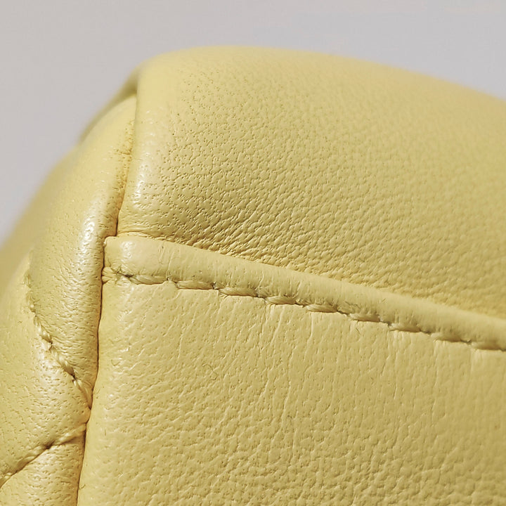 Chanel Chain Is More Flap Bag Yellow Quilted Lambskin Aged Gold Hardware