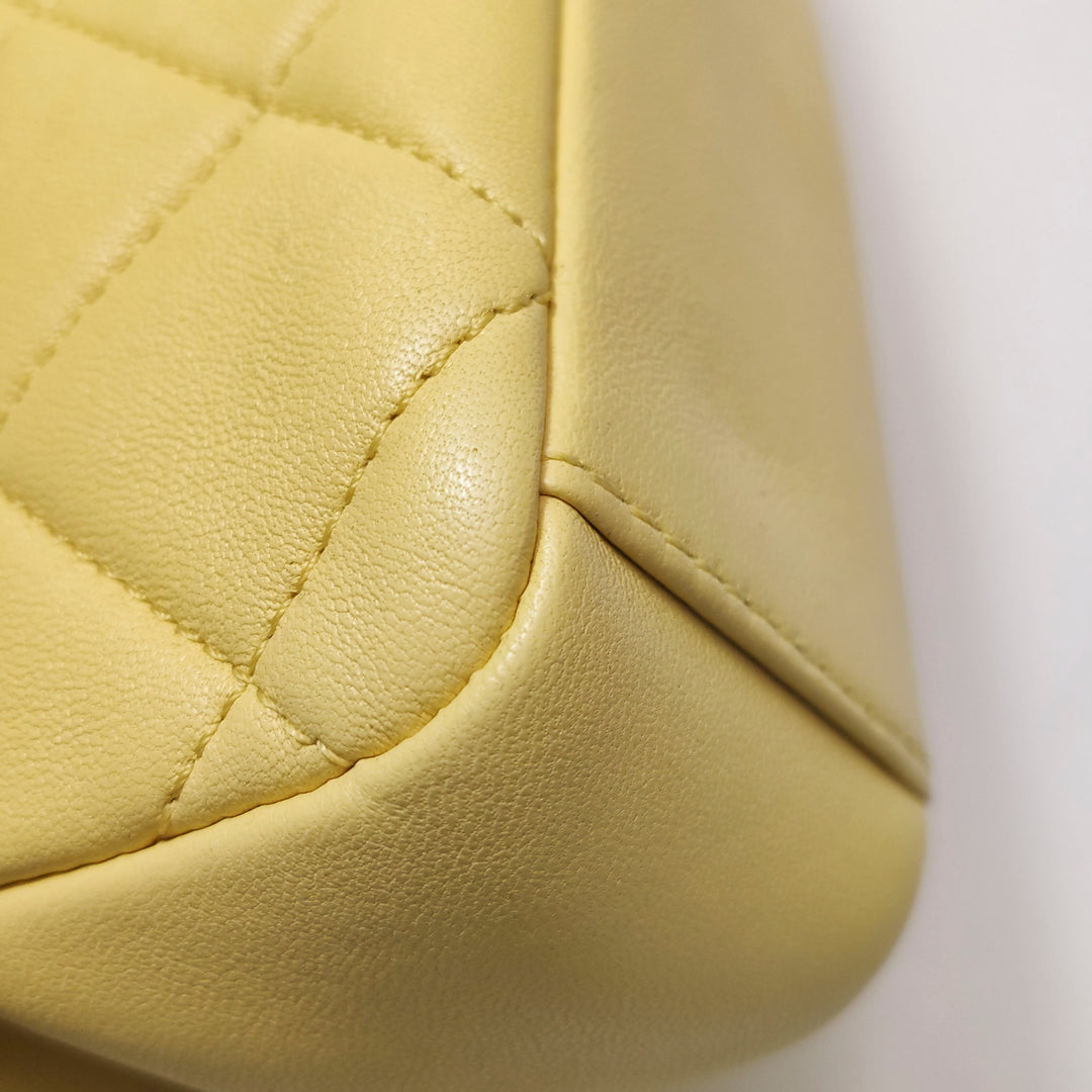 Chanel Chain Is More Flap Bag Yellow Quilted Lambskin Aged Gold Hardware