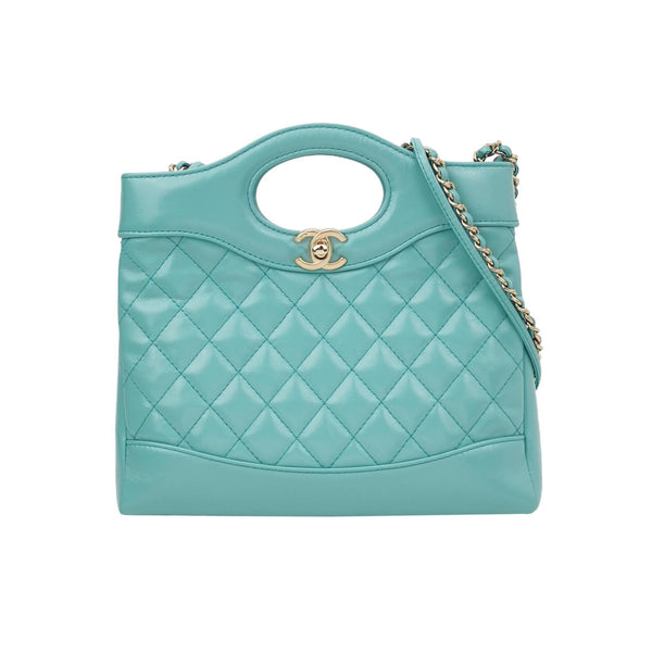 Chanel Mini 31 Shopping Bag Light Green Quilted Lambskin
