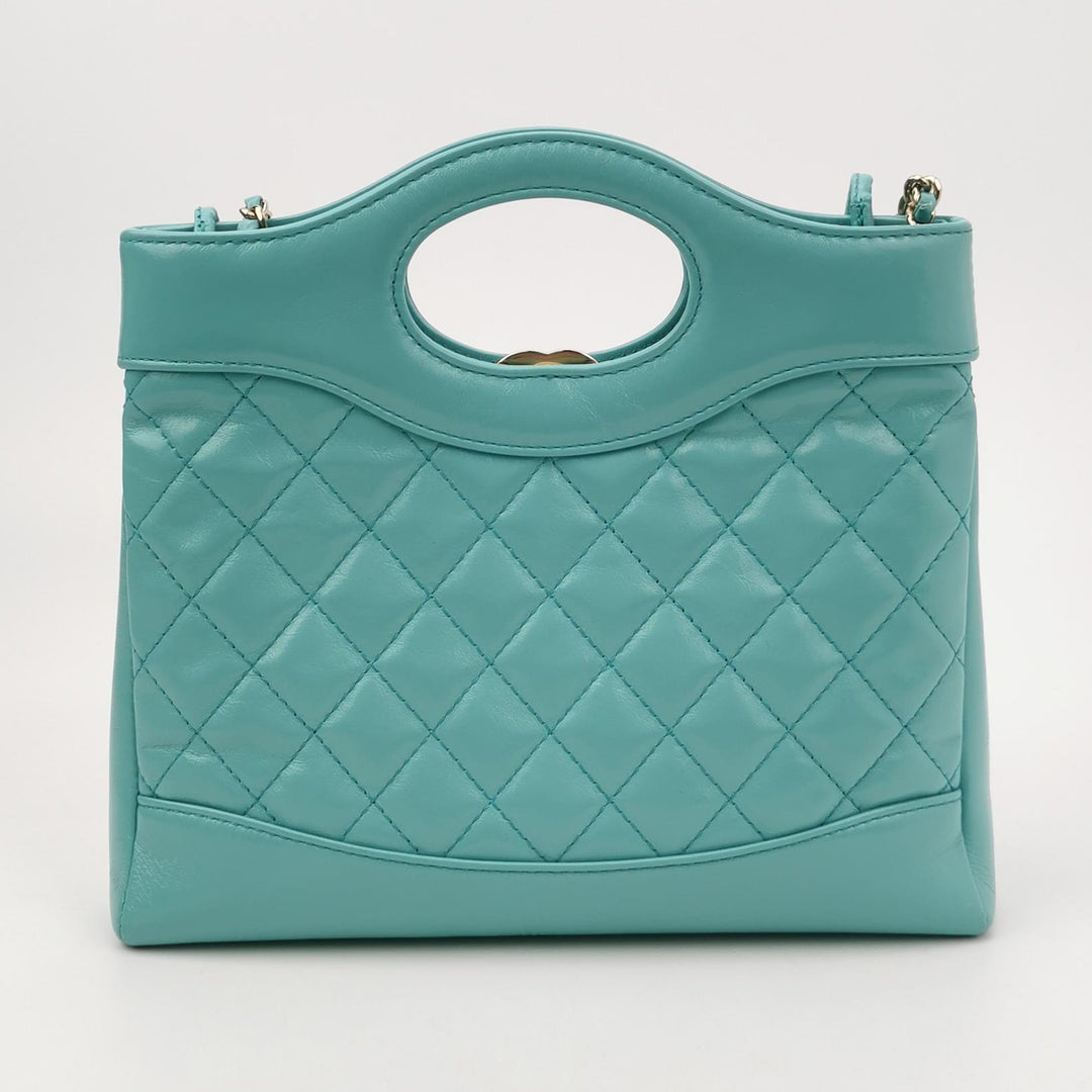 Chanel Mini 31 Shopping Bag Light Green Quilted Lambskin