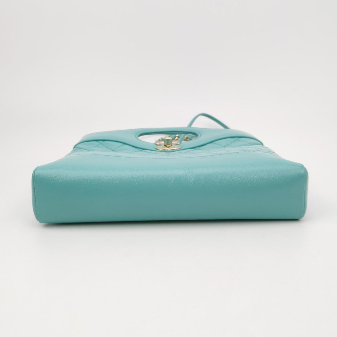 Chanel Mini 31 Shopping Bag Light Green Quilted Lambskin