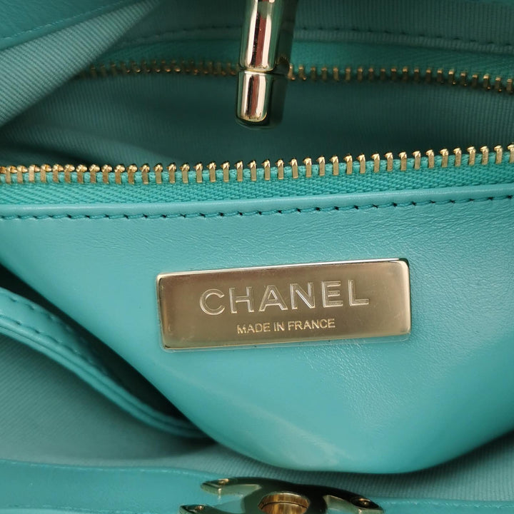 Chanel Mini 31 Shopping Bag Light Green Quilted Lambskin