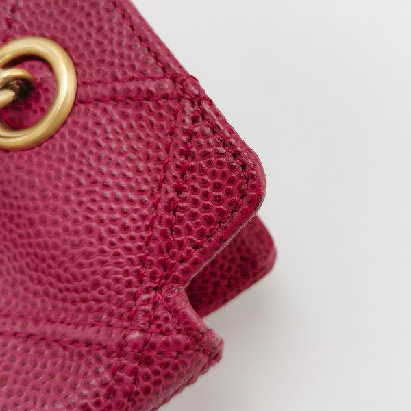 Chanel Vintage Deep Pink Diamond Quilted Caviar Leather Tote Bag Gold Hardware